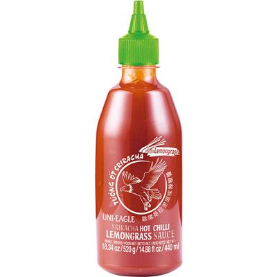 UNI-EAGLE Sos chili Sriracha z trawą cytrynową (chili 50%) 440ml