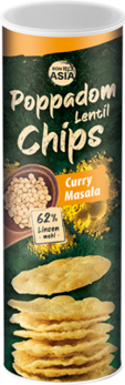 Poppadums, chipsy z soczewicy Curry Masala
